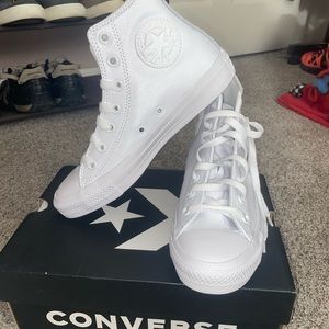 White high top leather converse